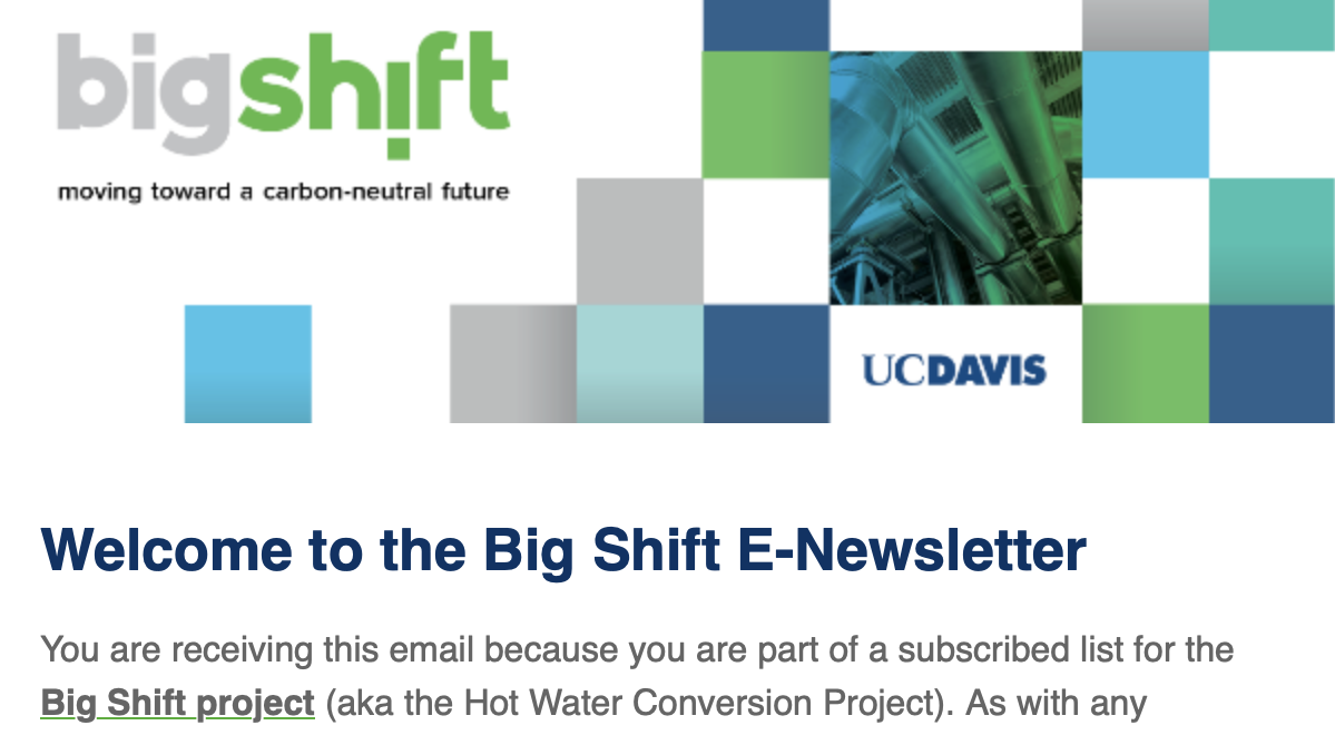 Screenshot of the Big Shift newsletter