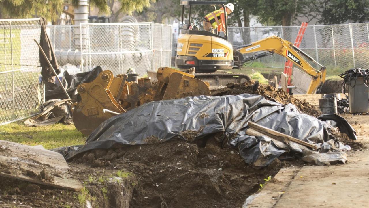 Big Shift trenching near the Art Building