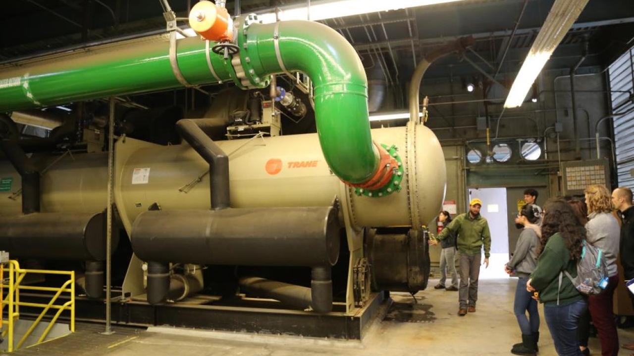 Evaporator of a water chiller at the Central Heating and Cooling Plant