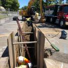 Pipeline construction began this week on North Quad Avenue for the campus’s hot-water conversion project.